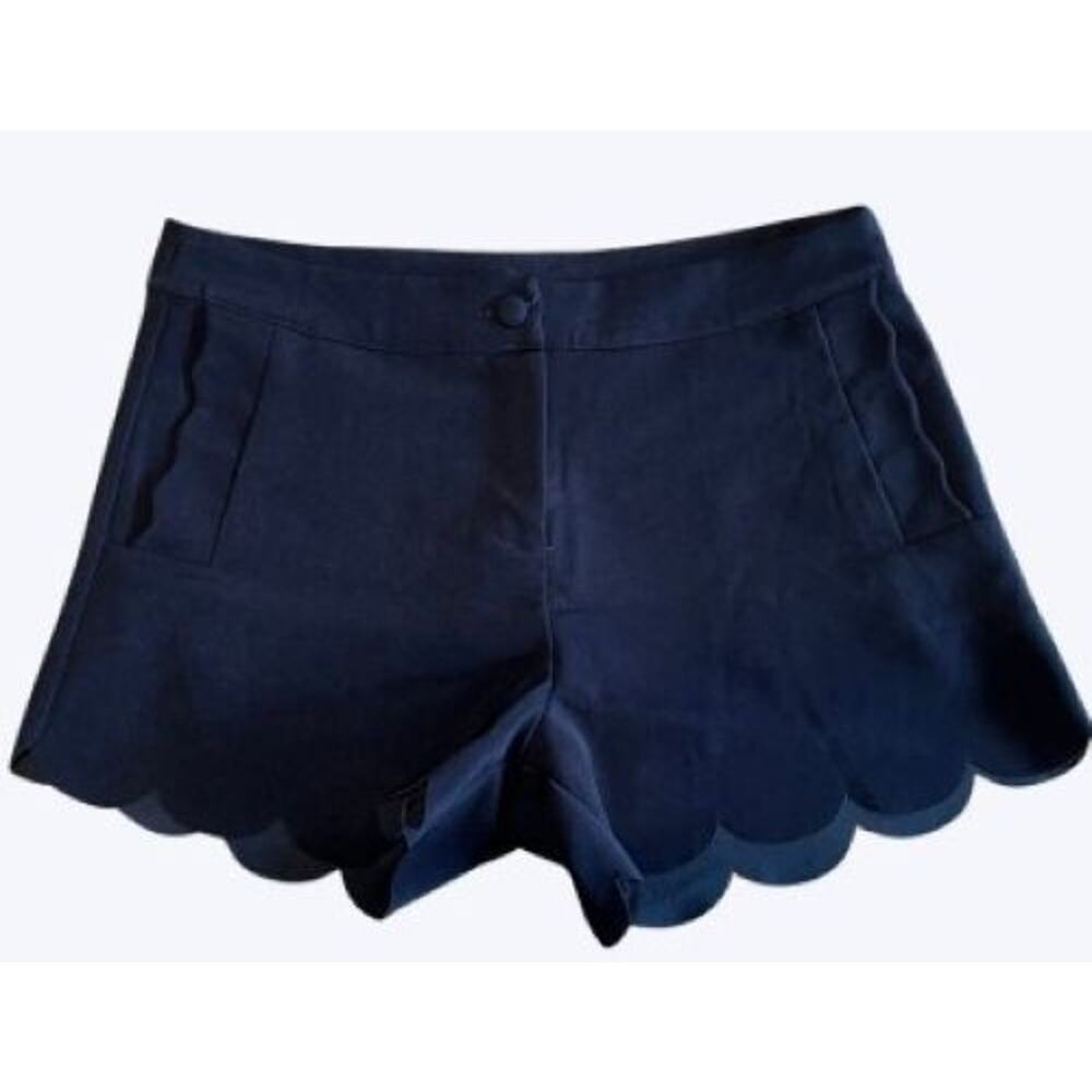 Womens Shorts Size Medium Annabella Navy Ruffle Hems